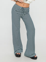 Alfreda Jersey Pant Navy Stripe