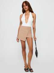 Emmalyne Plunge Neck Bodysuit White