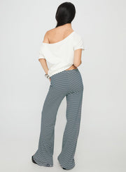Alfreda Jersey Pant Navy Stripe