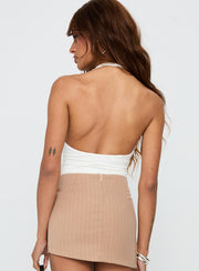 Emmalyne Plunge Neck Bodysuit White