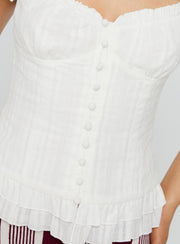 Suiter Frill Detail Top White