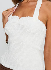 Summer Afternoons Halter Top White