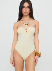 Kianu Beaded Bodysuit Lemon