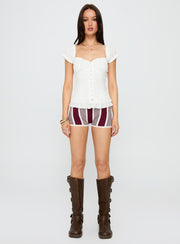 Suiter Frill Detail Top White