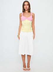 Zariela Contrast Bust Top Pink / Yellow