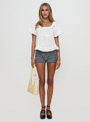 Teigen Broiderie Top White