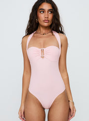 Swaying Buckle Detail Bodysuit Pink