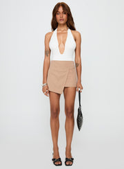 Emmalyne Plunge Neck Bodysuit White