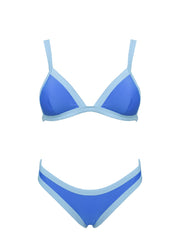 Amiri Contrast Triangle Bikini Top Blue