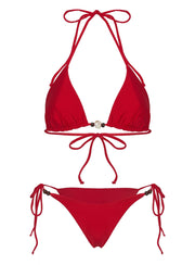 Nevaeh Beaded Bikini Top Red Shimmer