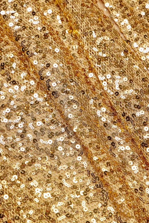 Embellished Hardware-Detail Strappy Maxi Skirt in Gold