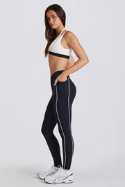 Soft Active Contrast Leggings in Black