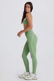 Soft Active Twist-Front Leggings in Green
