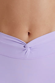 Soft Active Twist-Front Leggings in Lilac